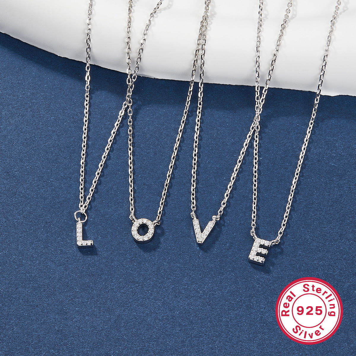 925 Silver Initial Necklace