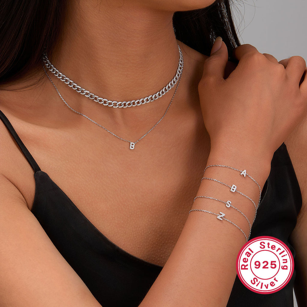 925 Silver Initial Necklace