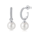 S925 Pearl Hoop Earrings