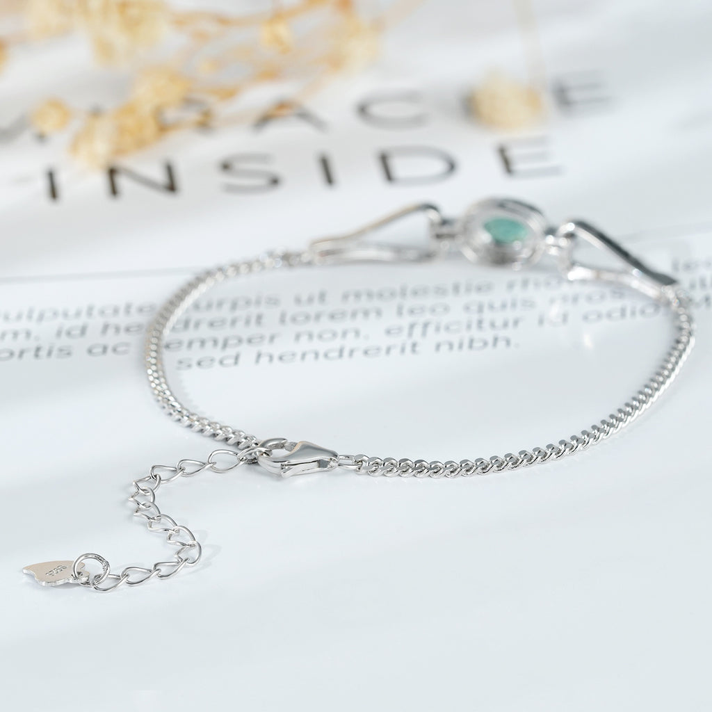 S925 Zilveren Smaragd Armband met Synthetische Zirkonia