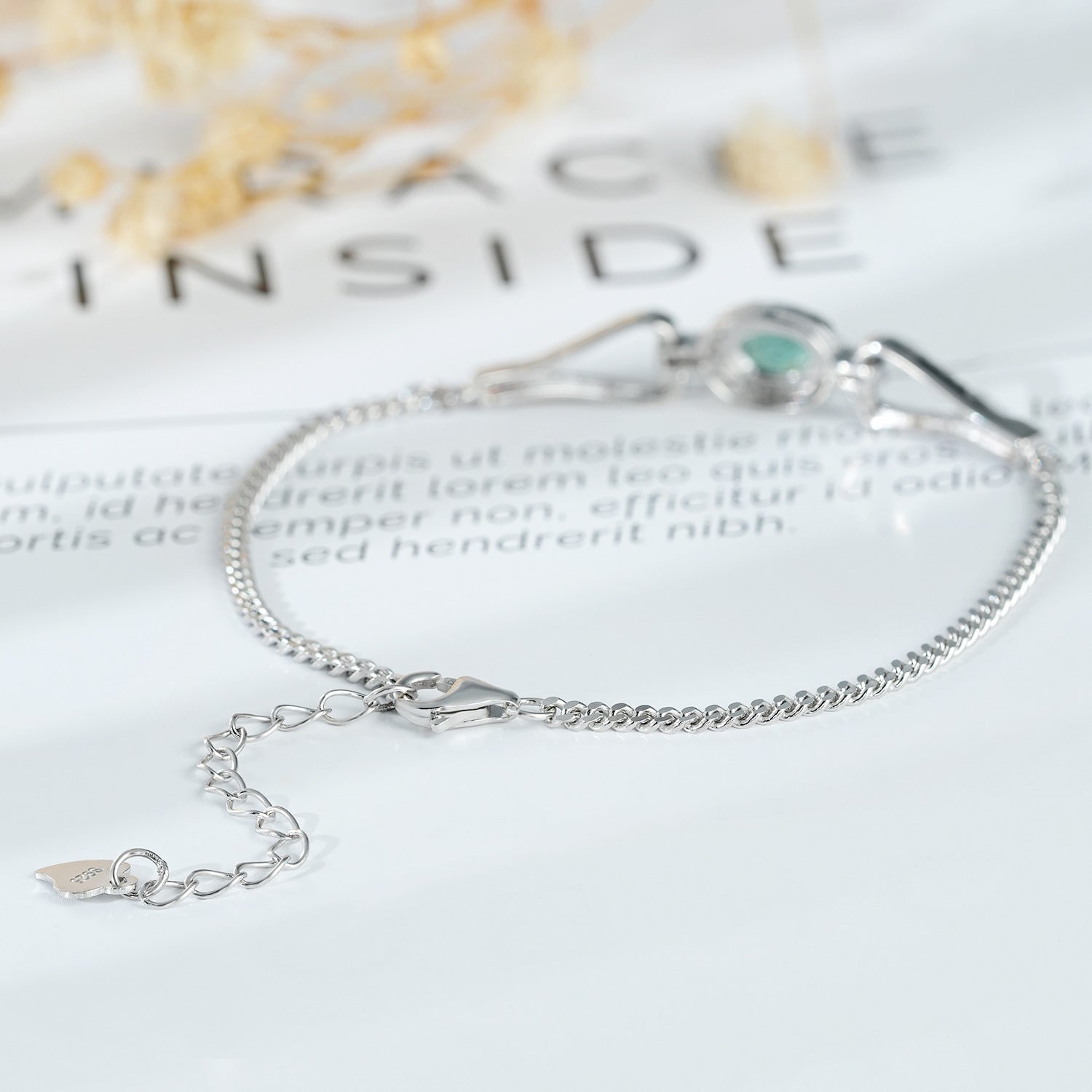 S925 Zilveren Smaragd Armband met Synthetische Zirkonia
