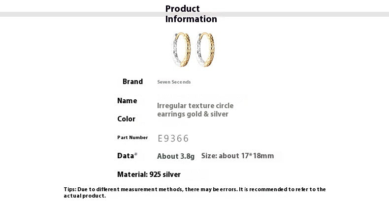 S925 Two-Tone Hoop Earrings