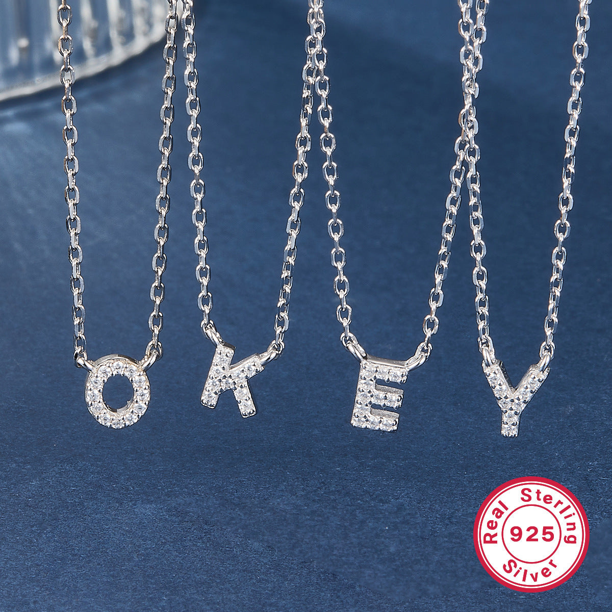 925 Silver Initial Necklace