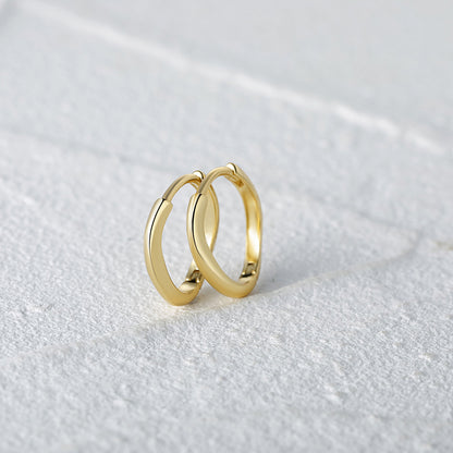 S925 Silver Women's Wave Shaped Irregular Smooth Face Earrings