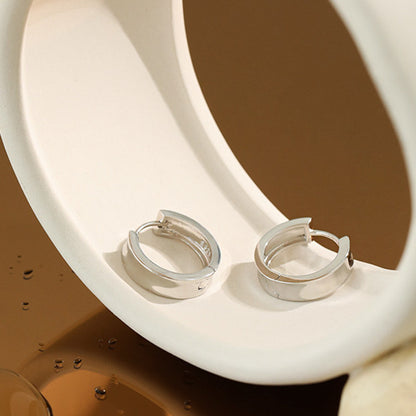 Korean Version Of Ins Geometric Circle Smooth S925 Sterling Silver Earrings For Women