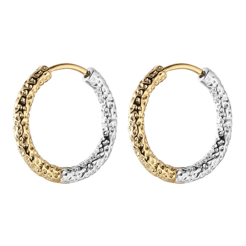 S925 Two-Tone Hoop Earrings