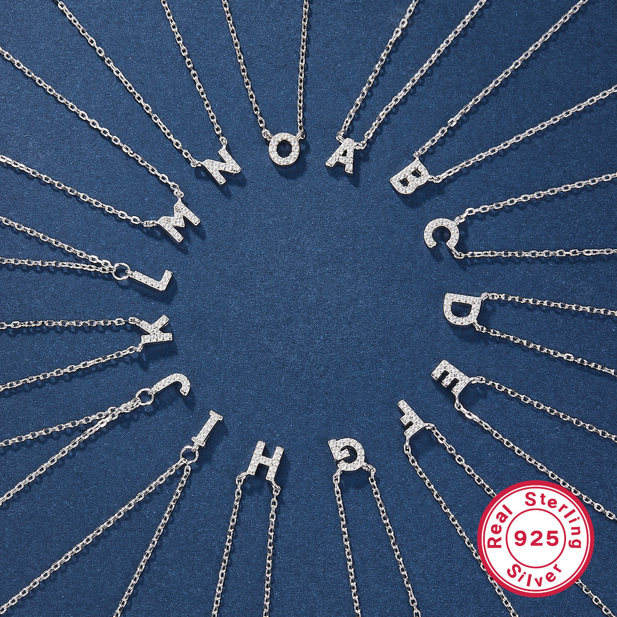 925 Silver Initial Necklace