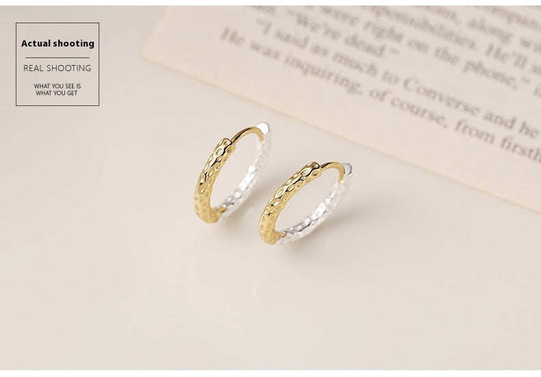 S925 Two-Tone Hoop Earrings